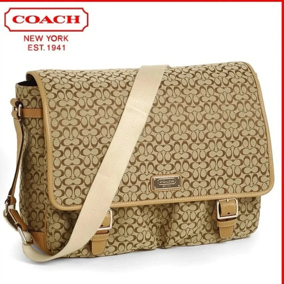 Coach Handbags - Coach Monogram Large Messenger Bag Leather Trim EVC PRICE FIRM
